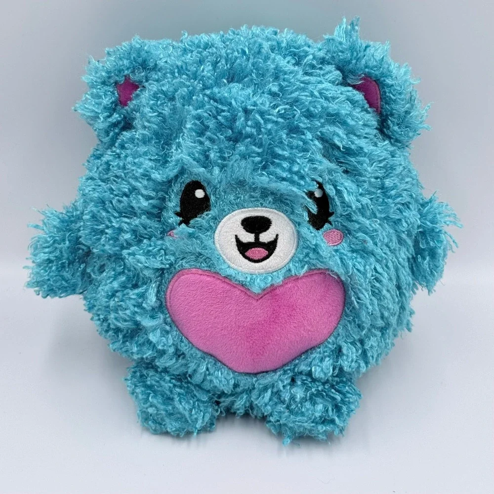 Pikmi Pops Surprise Love the Curly Bear Jumbo Plush Blue Pink Heart 2017 8 Inch